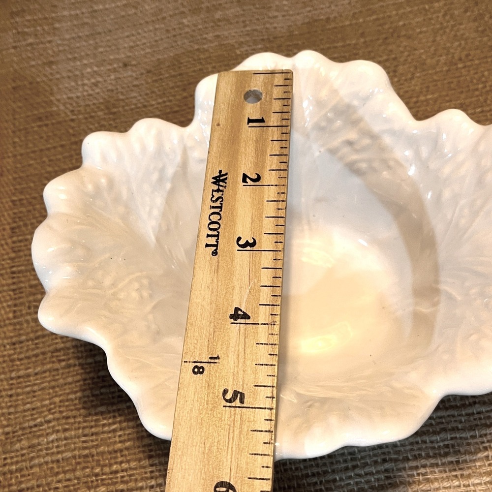 Vintage Mirimar of California Ceramic Cabbage Bowl & Leaf Set White 334 & 335 - Picture 11 of 14